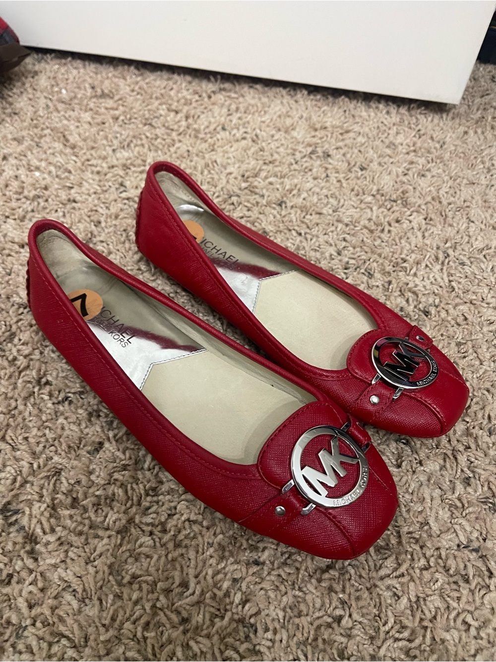 Michael Kors Fulton Red Flats- 7 - Picture 2 of 5